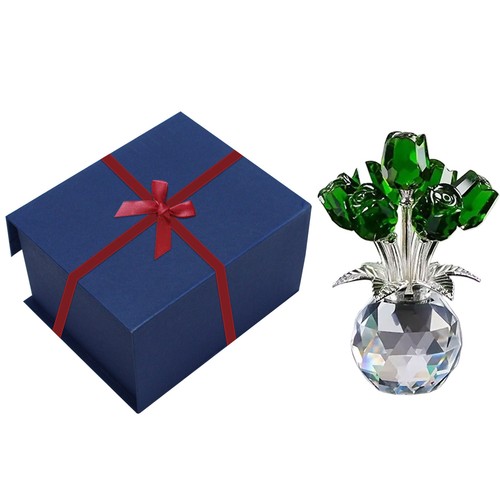Crystal rose flower figurine - flower,