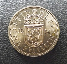 1964 Coin One 1 Shilling Scottish Queen Elizabeth II Uncirculated