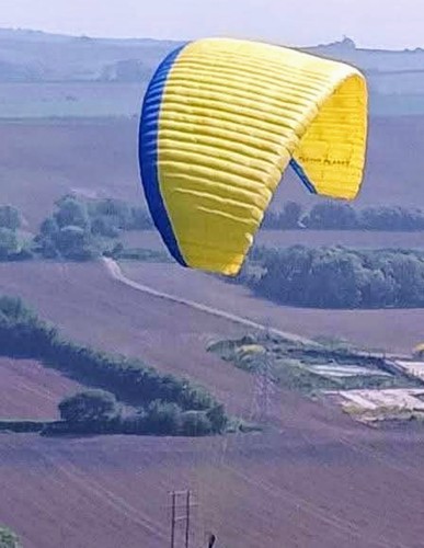 Paraglider wing flying - wing, planet