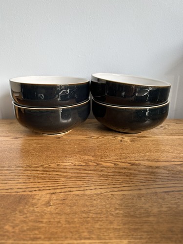 Denby jet black cereal bowls - denby,