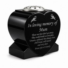 Granite Heart Grave Vase