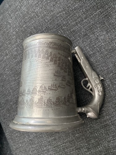 Vintage pewter tankard mug - vintage,