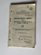 Instrument drill for Equipment Radar AA No.4 Marks 6 and 6/2 1952 W.O Code 8756