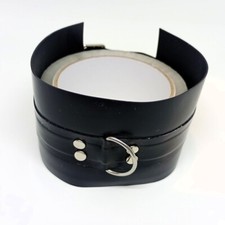 Latex Rubber Corset Posture Bondage Neck Collar Cuff BDSM Cosplay Single Double