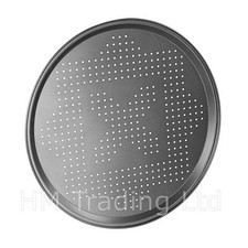 Non-Stick Pizza Tray 32cm Rounded Crisper Tray Pan Baking Oven Dish Vented Holes