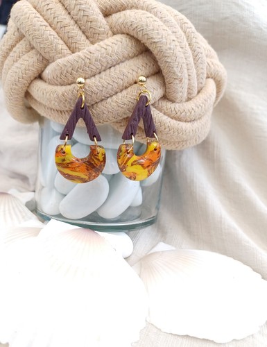 Brown and orange marble - and,