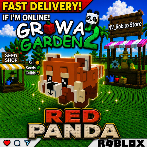 Red panda grow - red, panda🪴grow