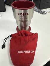 Costa Collapsible Coffee Travel Mug Cup With Pouch