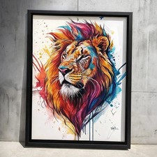 Colourful Lion Animal Wall Art