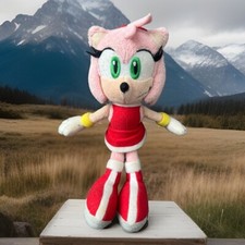 SEGA Amy Rose Plush Toy S 18cm Rare Sanei Japan with Paper Tag Used
