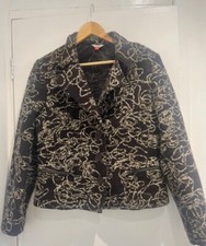 Sunning short mable print pattern brown wool blend size 12 FSR Collection jacket