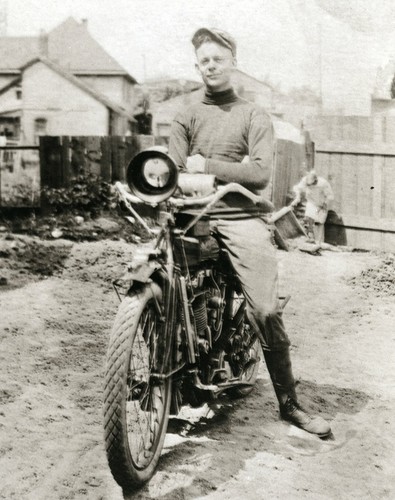 Old time indian motorcycle - time,
