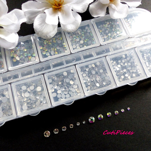 Nail art silver - "silver, ab