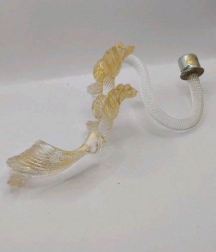 Murano gold glass - leaf, stem