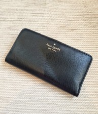 Kate Spade Womens Wallet Purse Black Leather Darcey Slim 7x3.5"