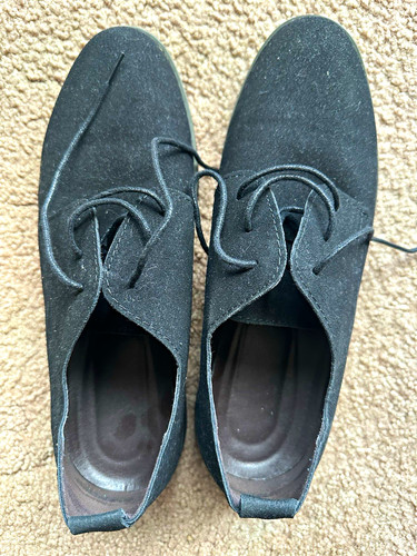 Black suede lace shoes - lace, up