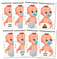 Baby Shower Boy Scratch off Poop Game, Easy to Play Silly Games, Funny Idea, Ice