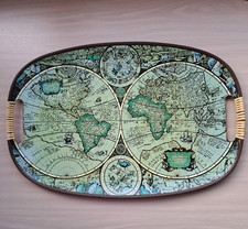 Vintage World Map Serving Tray