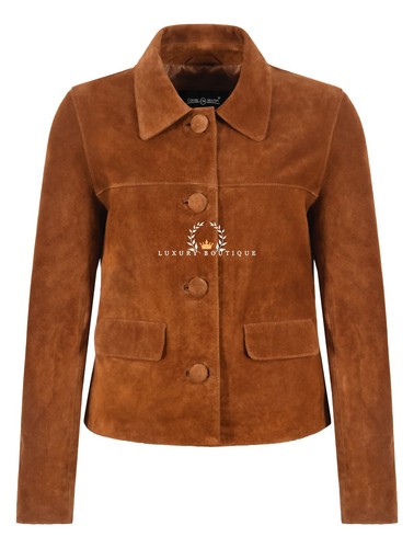 Woman box buttons tan - woman’s,
