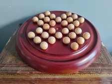 Wooden Solitaire Board with