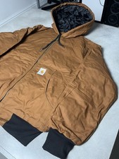 Carhartt Men's Detroit Vintage Canvas Bomber Jacket Coffee, Size Large