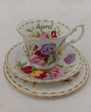 Royal Albert Sweet Pea Tea Cup Saucer & Dessert Plate Bone China Floral