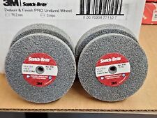 4) Scotch Brite Pro Ceramic Deburring Finishing Wheel 4C Medium 3” x 1/2” x 1/4”