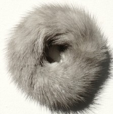 Mink Hair Tie Fur Bracelet Scrunchie Hair Jewelry Ponytail Rubber Silver Gray