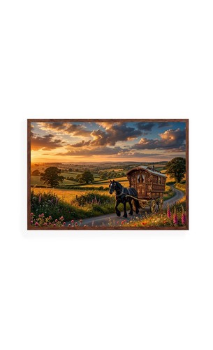 Sunset romany gypsy - gypsy, wagon