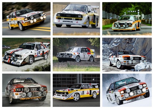 Audi rally cars - audi, poster