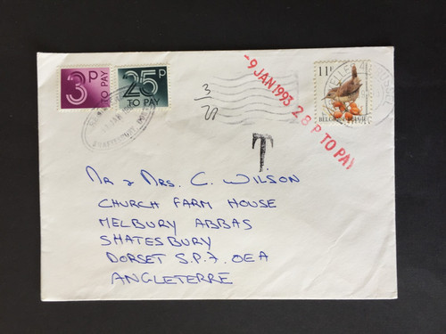 1993 25p postage dues - gb, 3p