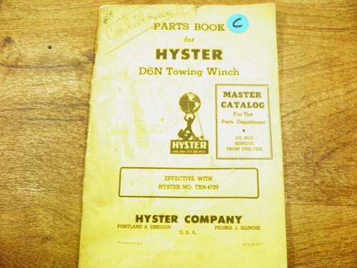 Hyster d6n towing winch - towing,