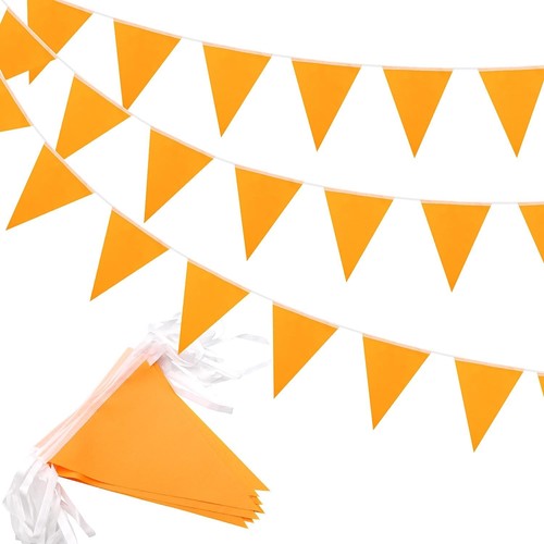 Orange bunting 20m 52pcs - orange,