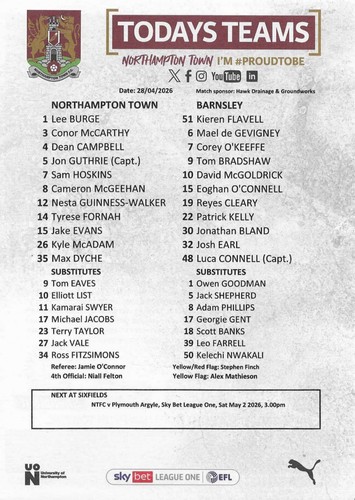 2025 northampton town - 2025/26,