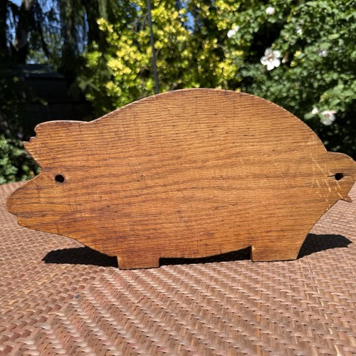 Handmade vintage wood pig - wood,