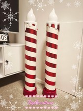 Tk Maxx Christmas Candy Cane Led Flickering Light Up Candles Huge Set Of 2