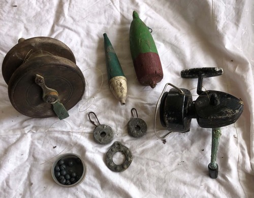 Vintage fishing reels wooden - vintage,