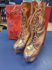 UK Size 3 - Pleaser Delight 1020 Rose Gold Platform Pole Dancing Ankle Boots