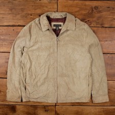 Vintage Banana Republic Leather Jacket L Suede Beige
