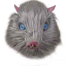 Funny Ball Party With Hairy Pig Face Mask Halloween Latex Mouth Flat Inosuke