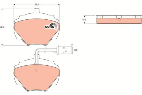 Brake pads gdb976 trw - brake, land