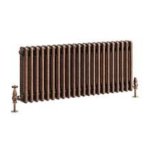 Traditional 3 Column Radiator Aged Copper Central Horizontal Rad 400 x 1010mm