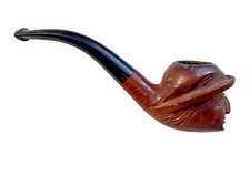 Vintage Real Briar Smoking Pipe Man's Head Novelty Hand Carved