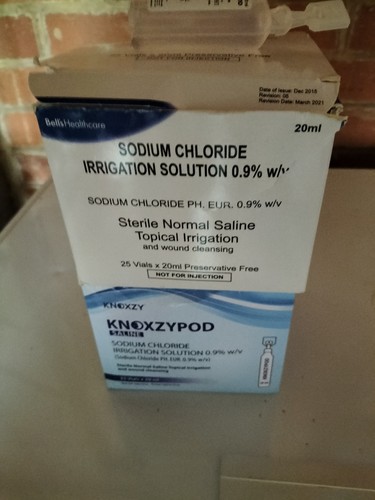Normal saline irrigation