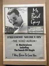 FREDDIE MERCURY MR BAD GUY POSTER SIZED original music press advert from 1985 - 