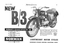 1958 Advert NORMAN 'B/3'.250cc