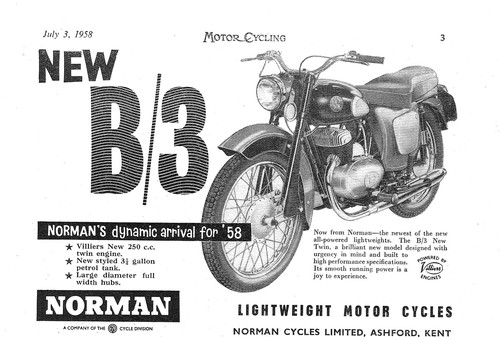 1958 advert norman 250cc - advert,