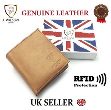 Designer Mens Leather Wallet RFID SAFE Contactless Card Blocking ID Protection