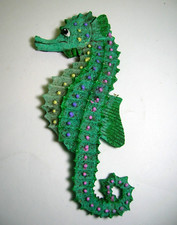 SEAHORSE wall figurine 16 cm tall resin ornament plaque