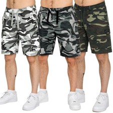 Enzo Mens Cargo Shorts Camo